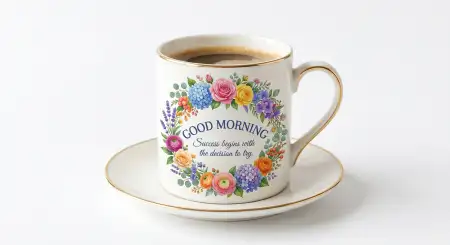 Free Good Morning Flowers And Coffee Transparent Png Background Image Download