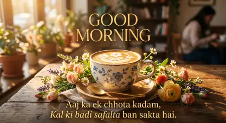 Free Good Morning Flowers And Coffee Winter Cozy Morning Scene Background Image Download