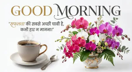 Free Good Morning Flowers And Coffee With Blessings Background Image Download