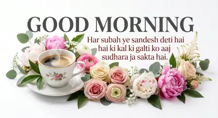 Free Good Morning Flowers And Coffee With Morning Dew Background Image Download