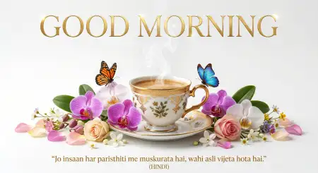Good Morning Flowers And Coffee With Nature Background - Free Background Download
