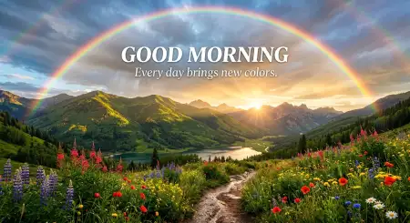 Good Morning Rainbow Scenery - Free Ood Morning Download