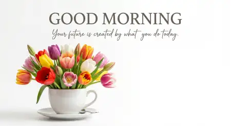 good morning tulips and coffee images