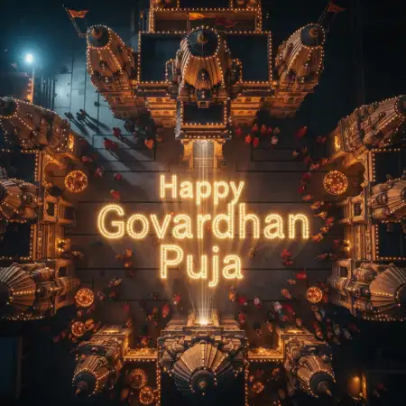 Govardhan Puja 2025 Special Images With Shubh Labh Text - Free Happy Govardhan Puja 2025 Download