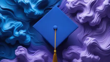 Graduation Cap Red Background With Sparkles - Free Related Red Image