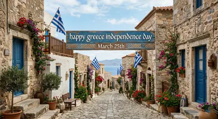 Greece Independence Day Greeting Card Design - Free Happy Greece Independence Day 2026 Download