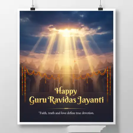 Guru Ravidas Jayanti Modern Banner Design - Free Happy Guru Ravidas Jayanti Download