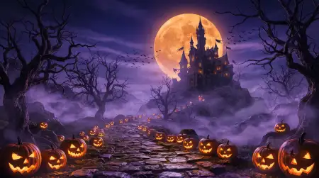 halloween 2026 gothic castle background - Halloween 2026