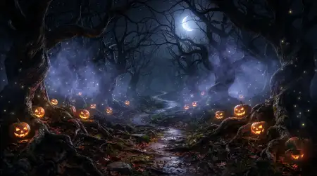 halloween 2026 spooky forest background hd - Halloween 2026