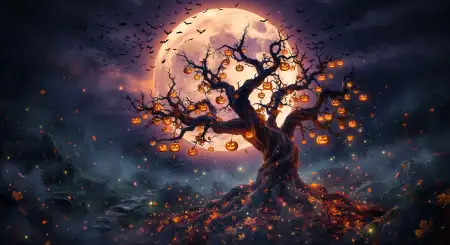 halloween background with ghosts and pumpkins 2026 - Halloween Background 2026