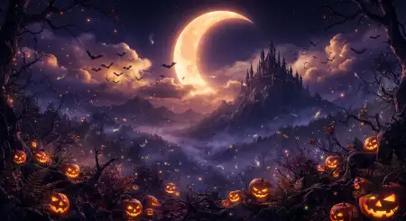 halloween castle background 2026 - Halloween Background 2026