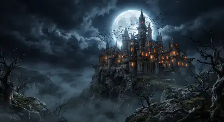 halloween haunted castle background 2026 - Halloween Background 2026