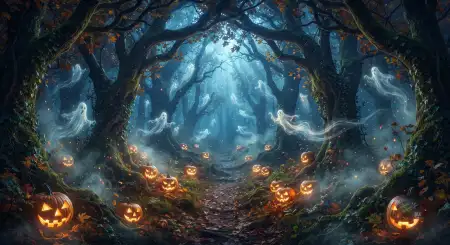 halloween haunted forest background 2026 - Halloween Background 2026