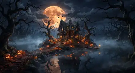 halloween haunted house background 2026 - Halloween Background 2026