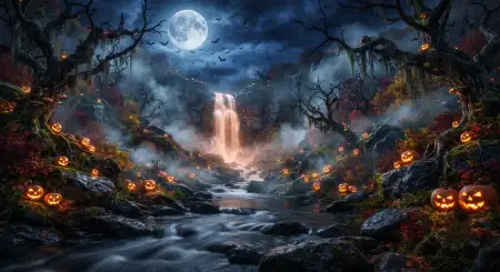 halloween misty forest background 2026 - Halloween Background 2026