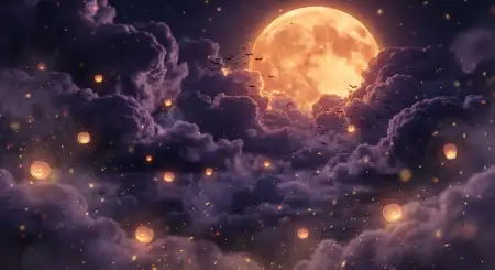 halloween moon and bats background 2026 - Halloween Background 2026
