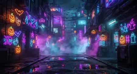 halloween neon background 2026 - Halloween Background 2026