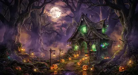 halloween spooky house background 2026 - Halloween Background 2026