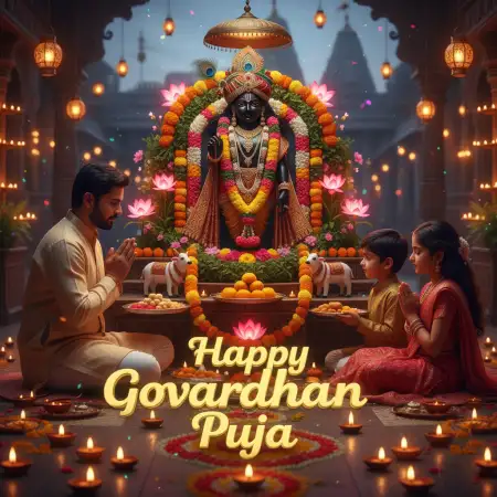 Hand Of Devotee Holding Small Krishna Idol With Sunlight - Free Happy Govardhan Puja 2025 Download