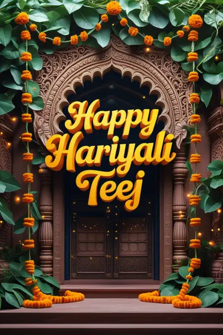 Handmade Art Style Teej Image - Free Happy Hariyali Teej Download