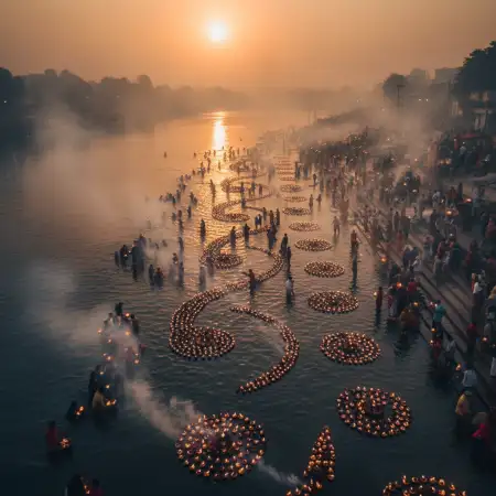 Free Handmade Happy Chhath Puja Greetings Art Design Background Download