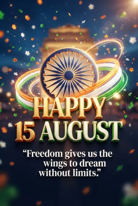 Happy 15 August Wishes 2026 - Free Indian Independence Day Wishes 2026 Download