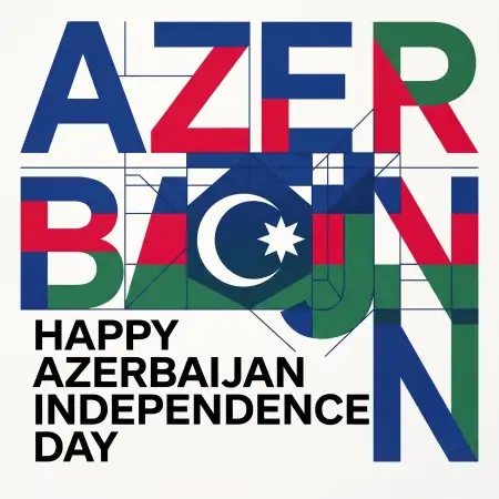 happy azerbaijan independence day 2026 typography design - Azerbaijan Independence Day 2026