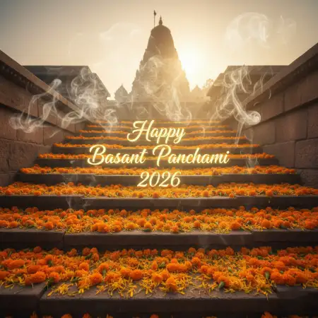 Happy Basant Panchami 2026 Mandir Background - Free Happy Basant Panchami 2026 Download