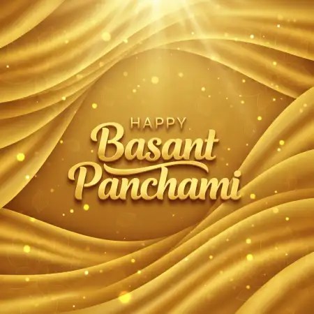 happy basant panchami yellow theme banner for school function