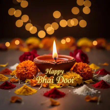 Happy Bhai Dooj 2025 With Diya And Sweets - Free Happy Bhai Dooj 2025 Download