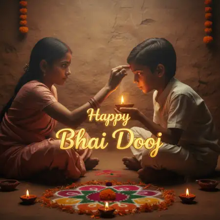 Happy Bhai Dooj Photo Frame For Brother And Sister - Free Bhai Dooj Download