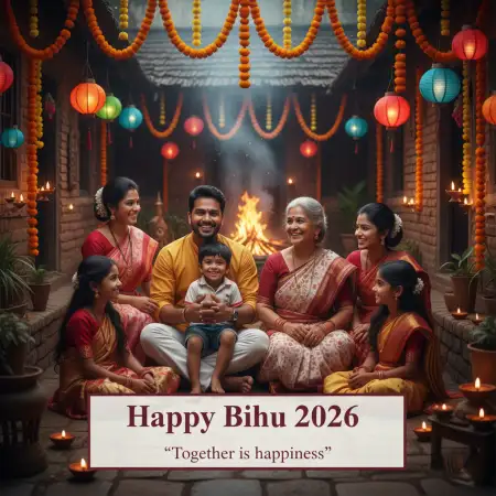 Happy Bihu 2026 Creative Wishes - Free Happy Bihu 2026 Download