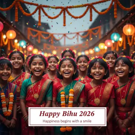 Happy Bihu 2026 Festival Poster Text - Free Happy Bihu 2026 Download