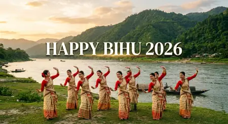 Happy Bihu 2026 Wishes Canva Template - Free Happy Bihu 2026 Wishes Download
