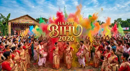 Happy Bihu 2026 Wishes Event Poster Design - Free Happy Bihu 2026 Wishes Download