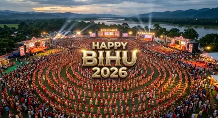 Happy Bihu 2026 Wishes Festival Frame Png - Free Happy Bihu 2026 Wishes Download