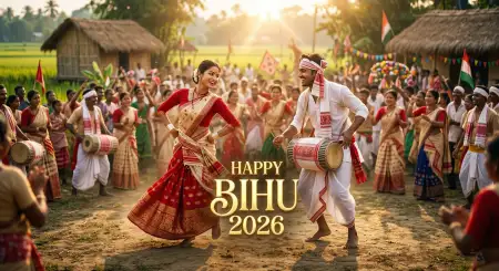 Happy Bihu 2026 Wishes Hd Wallpaper Download - Free Happy Bihu 2026 Wishes Download
