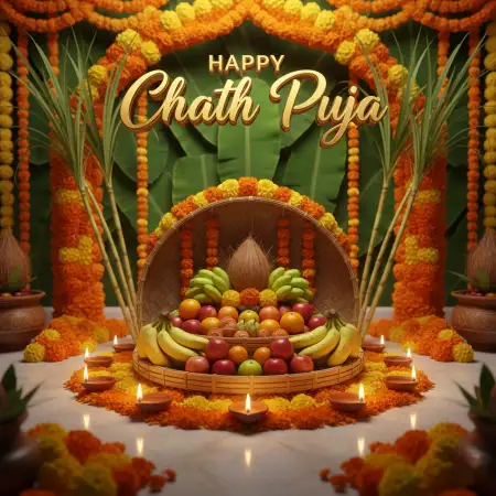 Happy Chhath Puja 2025 Hd Background For Canva Template - Free Happy Chhath Puja 2025 Download