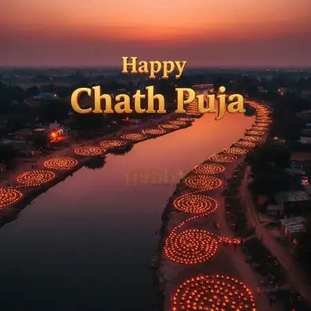Happy Chhath Puja 2025 Poster Design With Banana Trees - Free Happy Chhath Puja 2025 Download