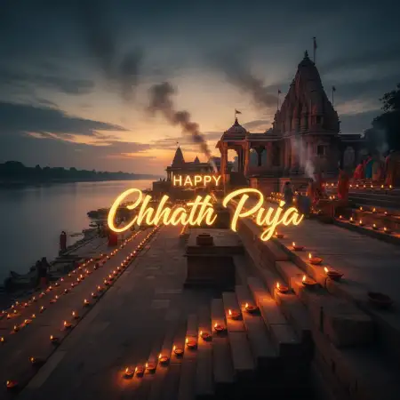 Free Happy Chhath Puja Greetings With Traditional Art Style Background Download