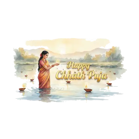 Free Happy Chhath Puja Png With Ganga River PNG Image Download