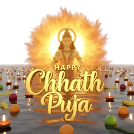Free Happy Chhath Puja Png With Temple Background PNG Image Download