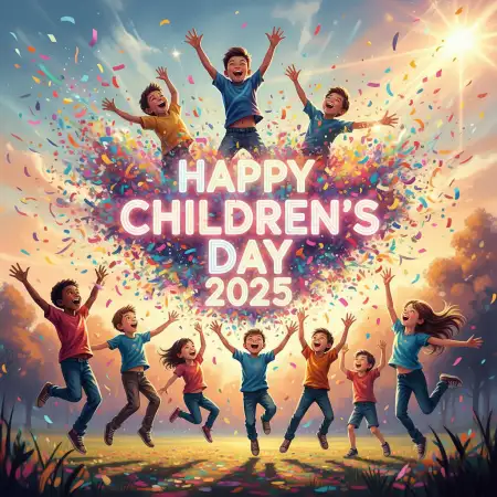 Free Happy Childrens Day 2025 Clipart Cartoon Kids Background Download