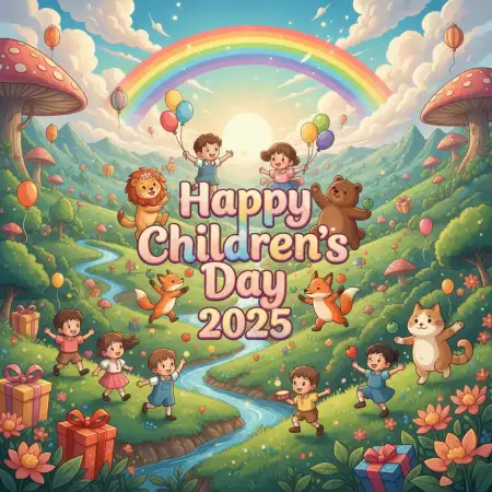 Free Happy Childrens Day 2025 Facebook Post Template Background Download