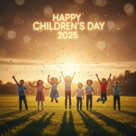 Free Happy Childrens Day 2025 Joyful Kids Dancing Image Background Download