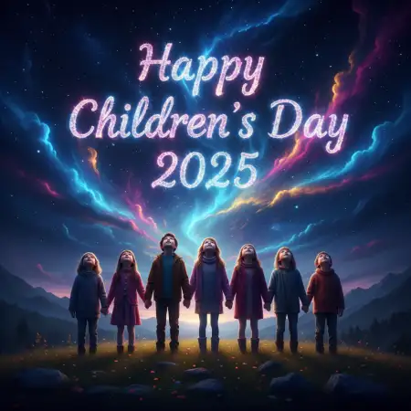 Free Happy Childrens Day 2025 Logo Png Transparent Background Download