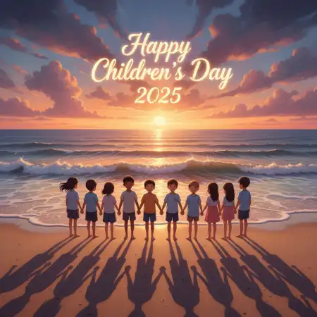 Free Happy Childrens Day 2025 Png Text Transparent Download Background Download