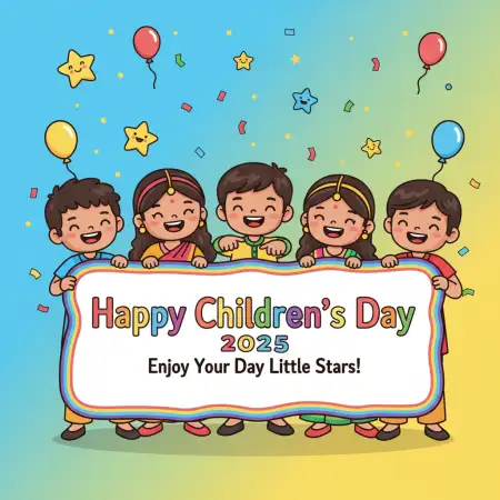 Free Happy Childrens Day 2025 Poster Design Ideas For School Students Background Download