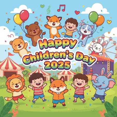 Free Happy Childrens Day 2025 School Event Banner Background Download
