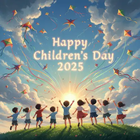 Free Happy Childrens Day 2025 T Shirt Print Design Background Download